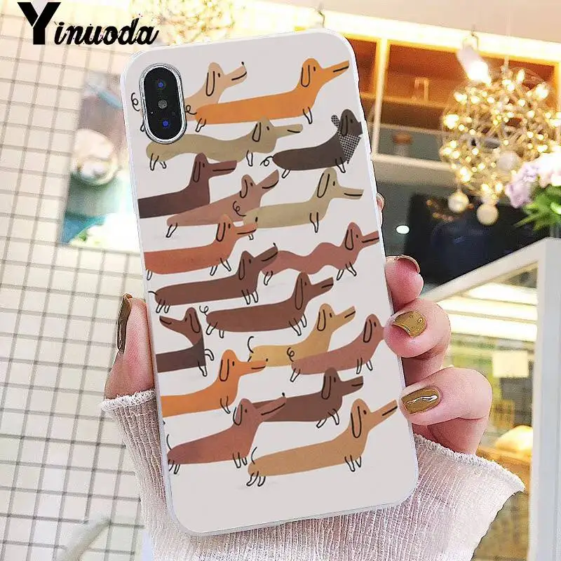 A2 Yinuoda животные Собаки такса мягкий чехол для телефона iPhone 8 7 6 6S Plus X XS MAX 5 5S SE XR 10 чехол 11 pro max - Цвет: A2