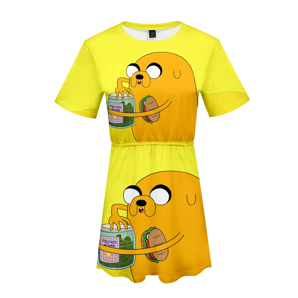 Женское платье с 3D принтом Adventure Time летнее Повседневное коротким рукавом уличная