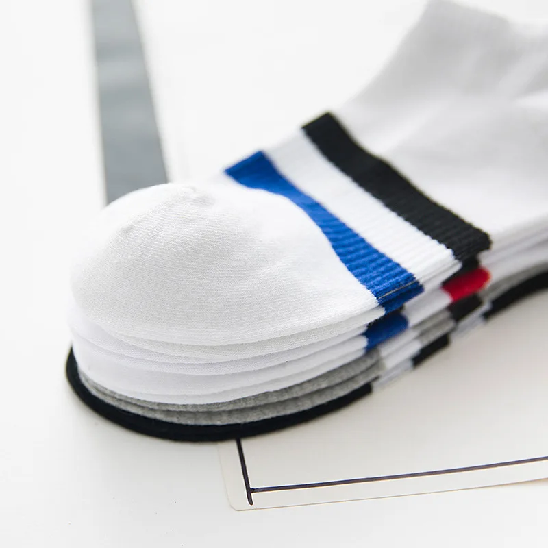 Новые мужские хлопчатобумажные носки в полоску стиле ретро для старшей школы