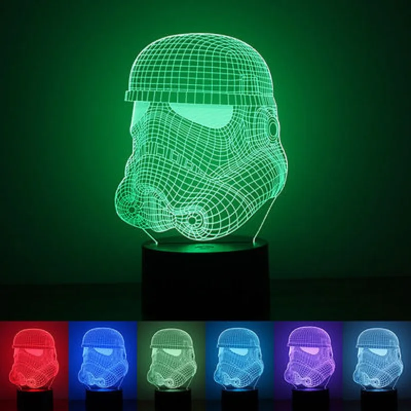 Звездные войны ночник 3D Светодиодная иллюзия лампа сенсорный 7 видов цветов