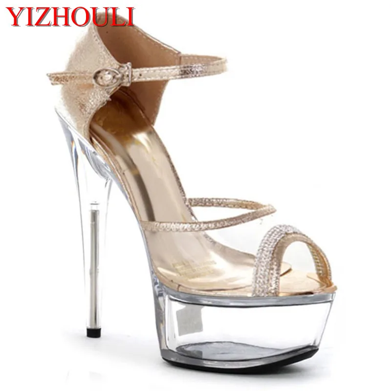

Plus Size Beautiful Flower Platform Sole 15cm High Heel Platforms Pole Dance Shoes, Sandals, Dress /Wedding Shoe