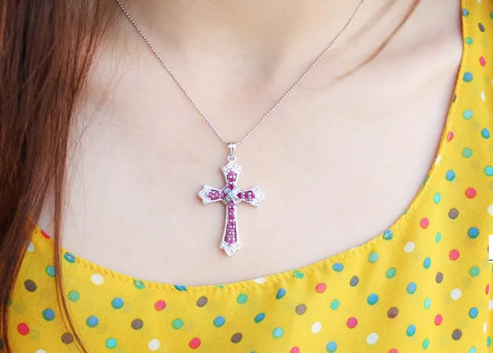 Женский кулон с красным Рубином серебро 925 пробы подарок на свадьбу|jewelry pendant|jewelry