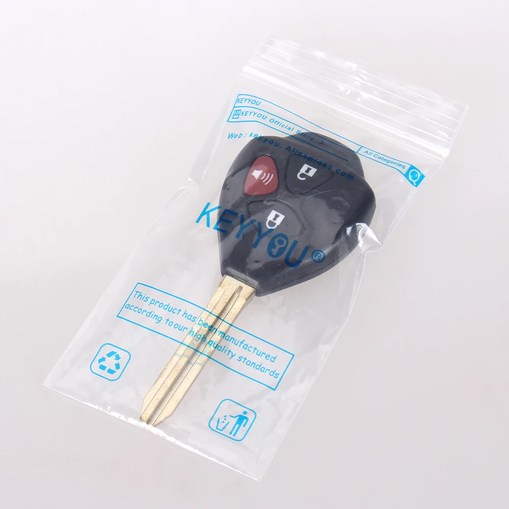 KEYYOU Замена Fob неразъемный дистанционный ключ оболочки чехол для Toyota RAV4 Yaris Venza Scion TC/xA/xB/xC 3 кнопки