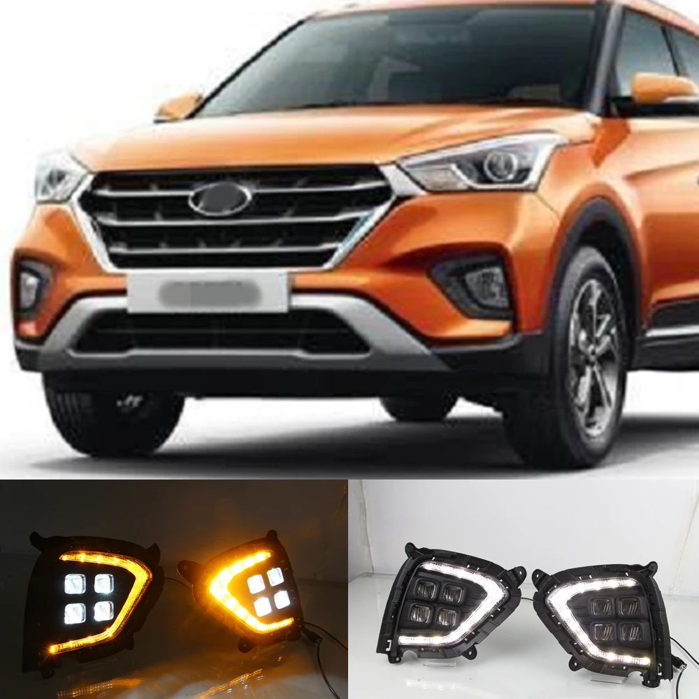 1 комплект DRL для индийский Hyundai Creta IX25 2017 2018 2019 2020 Светодиодный дневной светильник