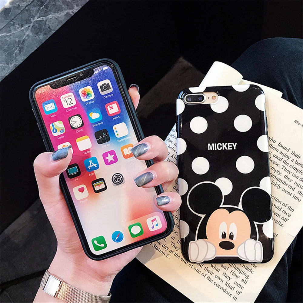 Lovely Couple Phone Case For iPhone X XS MAX XR Cartoon Minnie Mickey Mouse Soft Silicon Cover 7 8 Plus 6 6S |