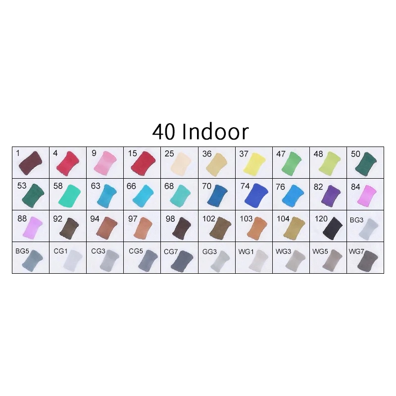 40INDOOR TOUCHFIVE 12/24/30/40/60/80 Цвета маркер для рисования ручка на спиртовой основе дешевые маркер для манги рисунок маркеры товары для рукоделия - Цвет: 40INDOOR