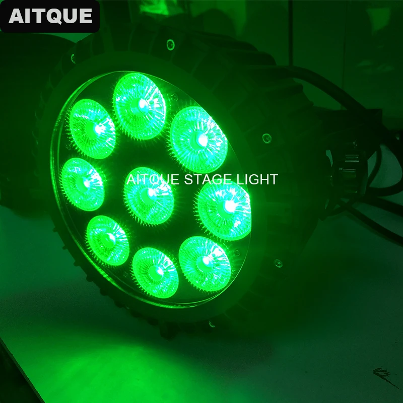Водонепроницаемый прожсветильник Тор Dj 9x10w rgbw 4 в 1 dmx par ip65 dmx512 led светильник 2