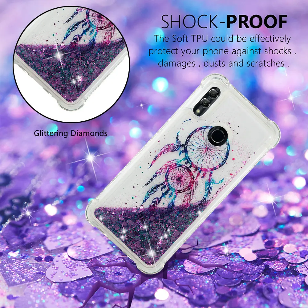 Huawei Honor 10 Lite Silicone Soft TPU Cover P Smart 2019 HRY-LX1 POT-LX1 POT-LX1RU Dynamic Liquid Quicksand Bumper Cases | Мобильные