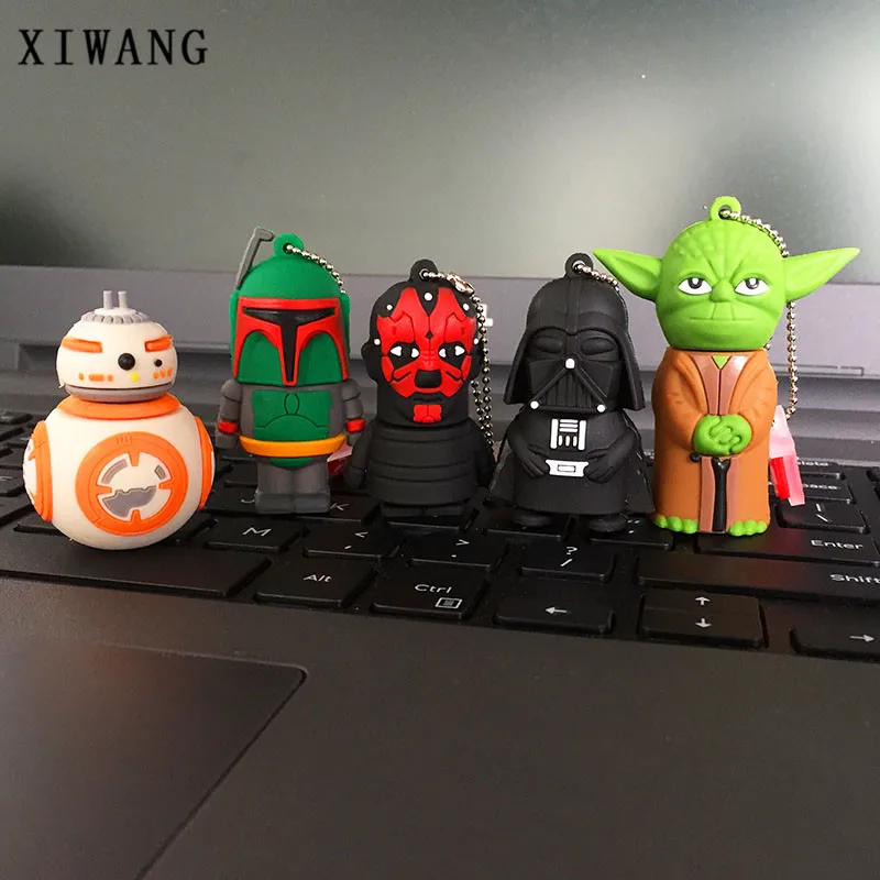 Usb Flash Drive 128gb Star Wars Series USB 2.0 4GB 8GB pen drive 16GB 32GB 64GB Cartoon Darth Vader Yoda Pendrive usb Stick Gift