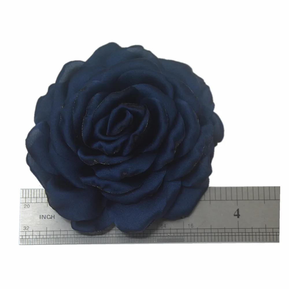 

MengNa 36Pc 3.8" Burning Flowers Satin Roll Flower With clips Burned flower Girls Vintage Soft Artificial Flowers Kids Headwear