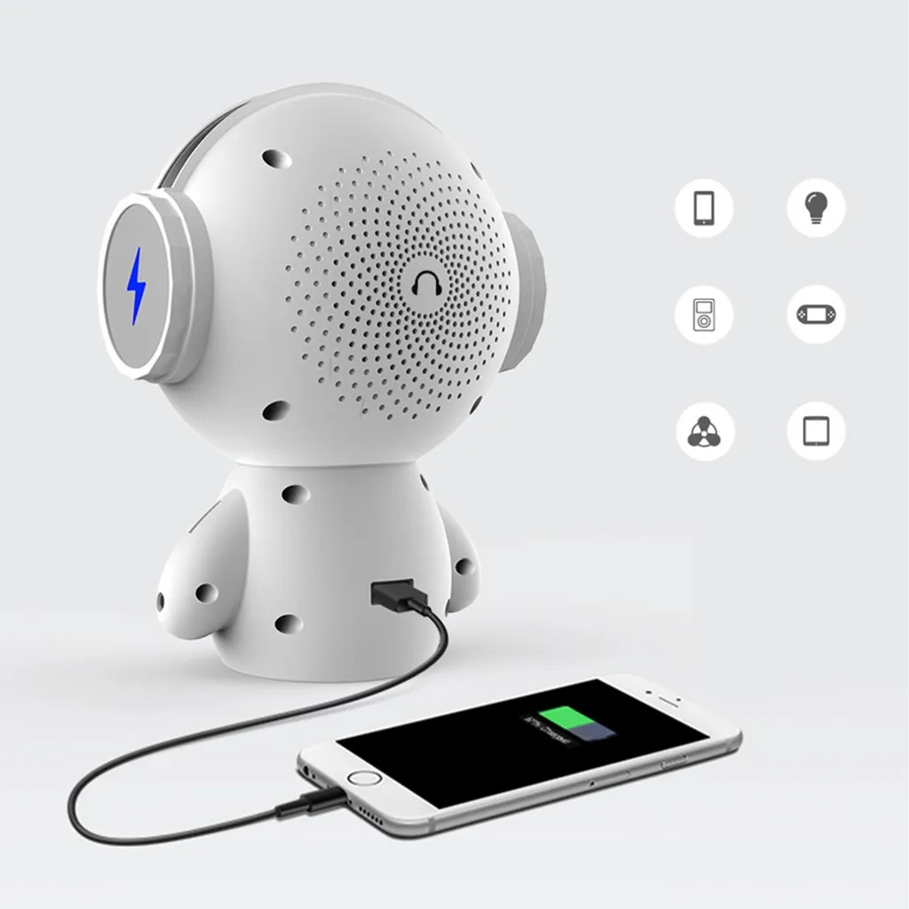VOBERRY новинка 2019 модный портативный зарядный робот 5 Вт беспроводной Bluetooth динамик