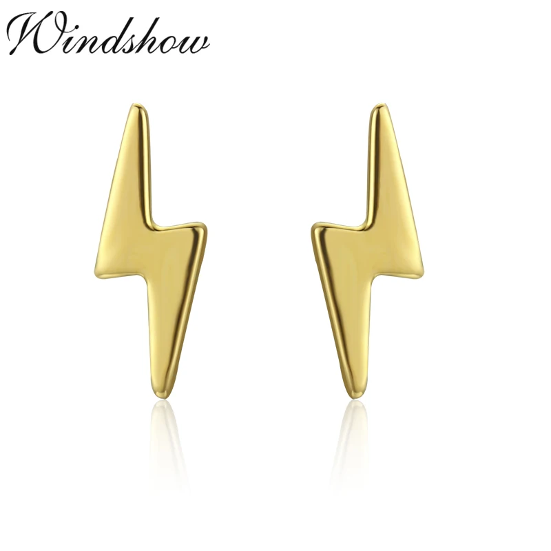 Милые серьги-гвоздики золотистого цвета из стерлингового серебра 925 пробы с