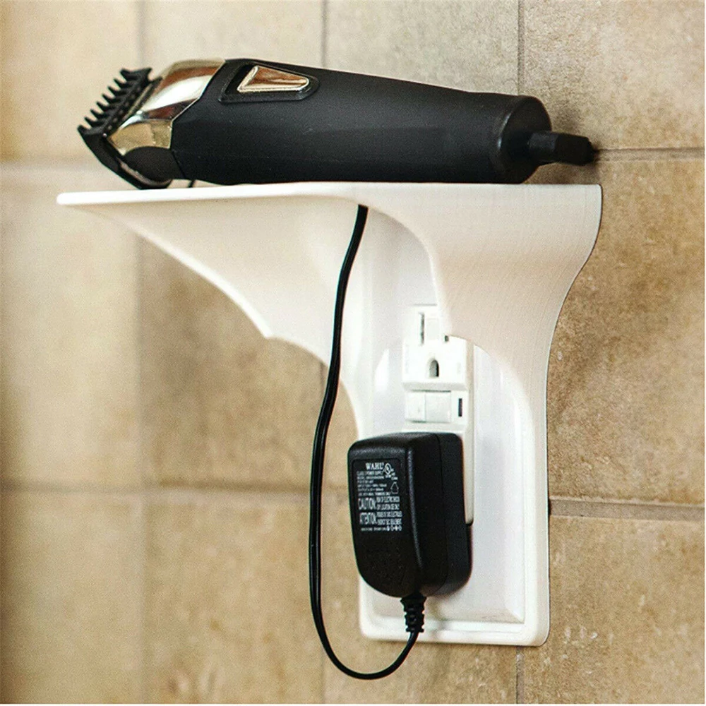 Multifunction Ultimate Outlet Telephone Easy Installation Wall Outlet Shelf Power Perch Shelf Washroom Charger Shaver Holder