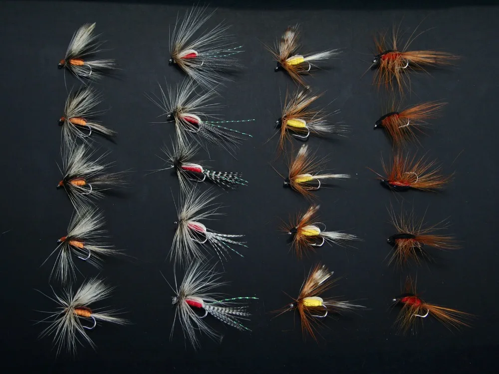 

40Pcs Humpy Dry Flies Red/Yellow Nymphs Trout Fly Fishing Lures H014