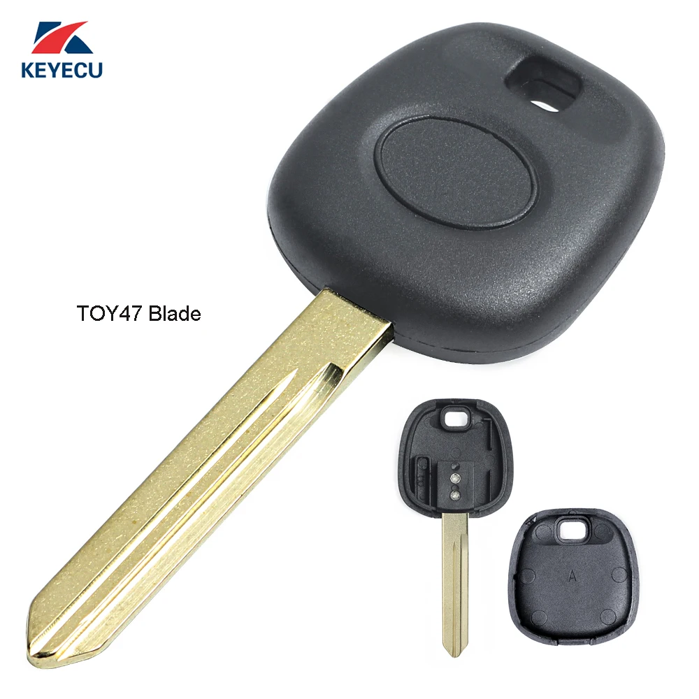 

KEYECU 10PCS* New Replacement Transponder Key Shell Case Fob for Toyota Uncut TOY47