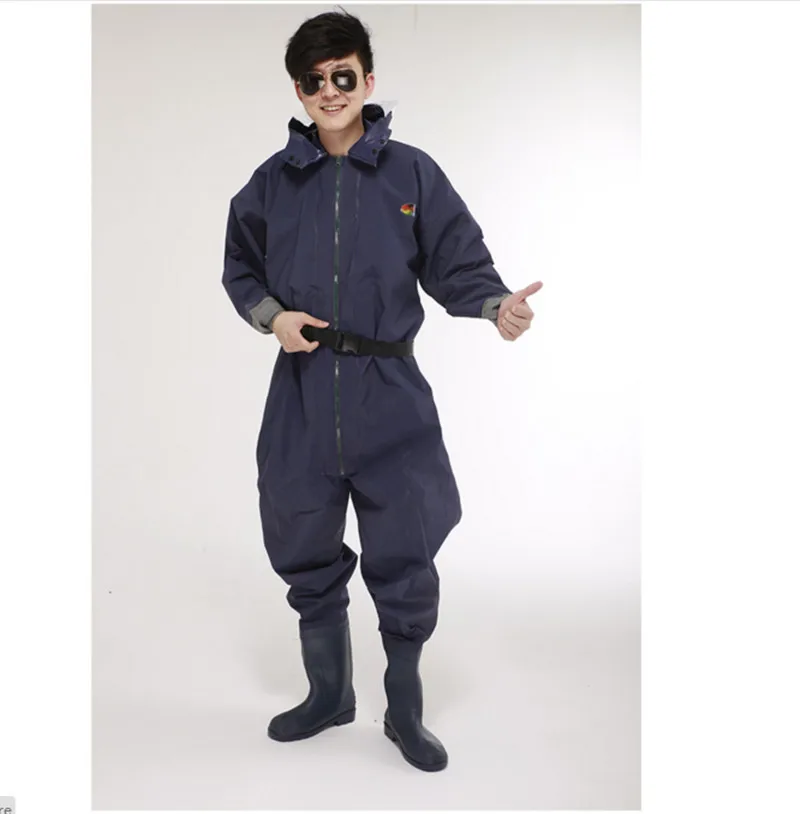 blue Мужская и Женская водонепроницаемая одежда wader, брюки для рыбалки, водонепроницаемые брюки с сапогом, износостойкая одежда для водных видов спорта - Цвет: blue