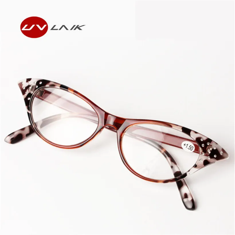 Кошачий глаз очки для чтения женщины дальнозоркостью тонкий с весной шарнир 1.5 2.0