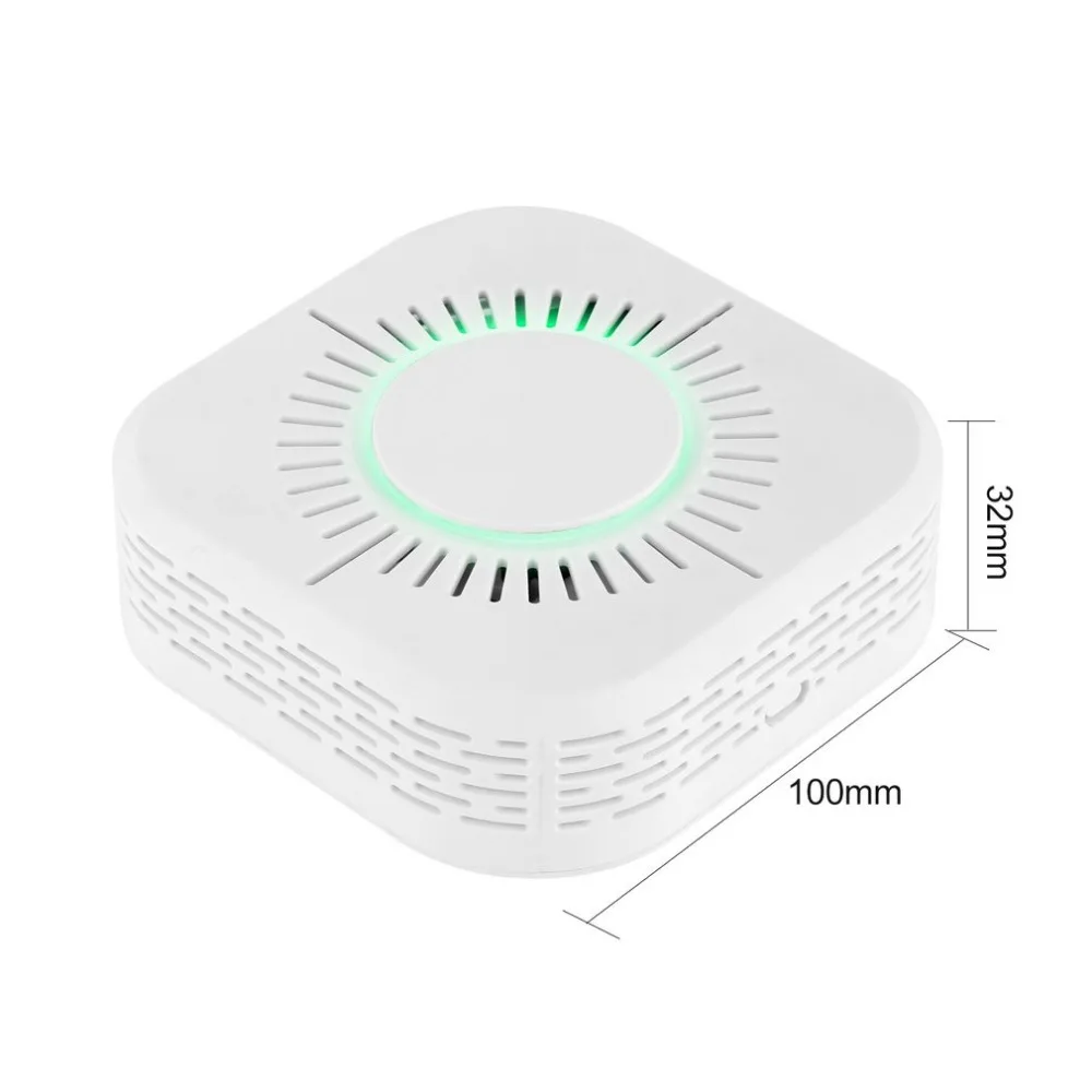 Защита портативный детектор дыма wifi домашний безопасный охранный датчик белый 433