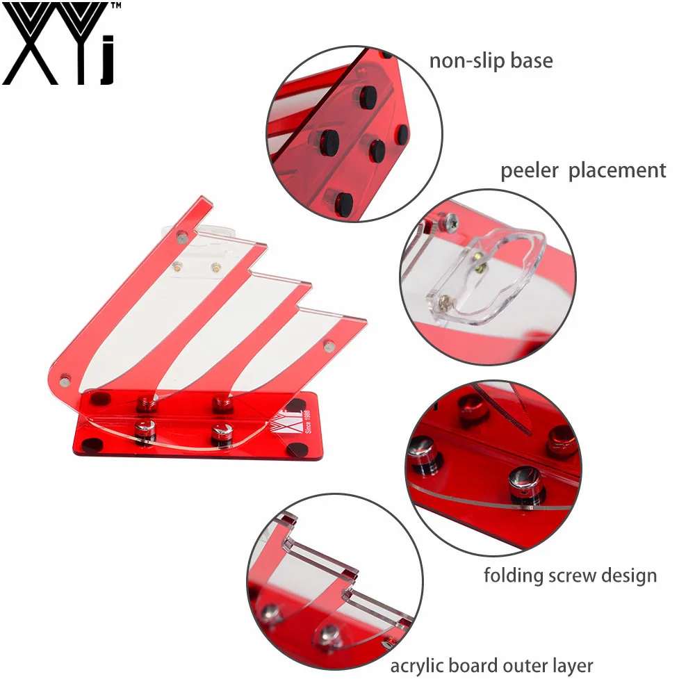 XYj Knife Holder For 3 Pieces Ceramic Knives + Peeler Red Acrylic Stand Best Kitchen Helper Hot Sale Cooking Tool Block | Дом и сад