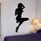 Наклейка на стену для женщин и девочек, сексуальная Наклейка на стену силуэта, наклейки для украшения спальни, съемное украшение для дома, модель D688