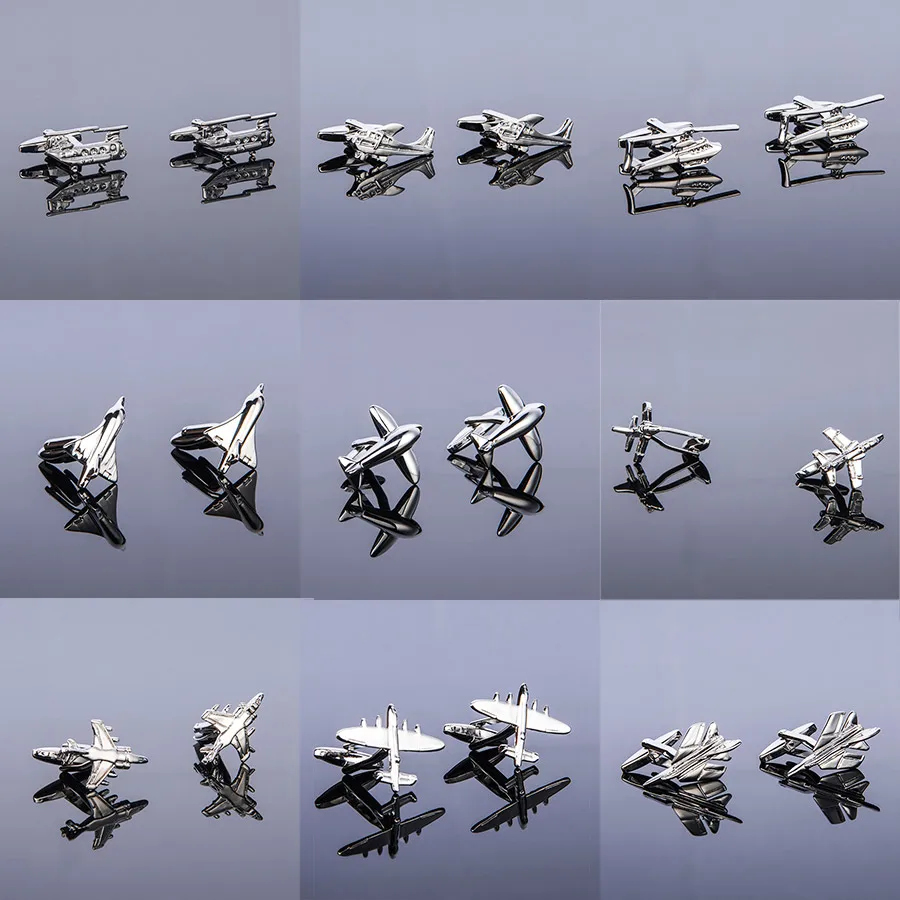 

New High Quality Mens Design Airplane Cufflinks Helicopter Aircraft Cuff Links For Business Shirt Wedding Gift Free Shipping