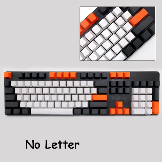 Черный 104 ключ OEM профиль PBT утолщенные колпачки для механической клавиатуры игровая клавиатура - Цвет: Черный