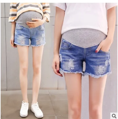 Новинка лета 2019 высококачественные темно синие шорты для беременных джинсовые