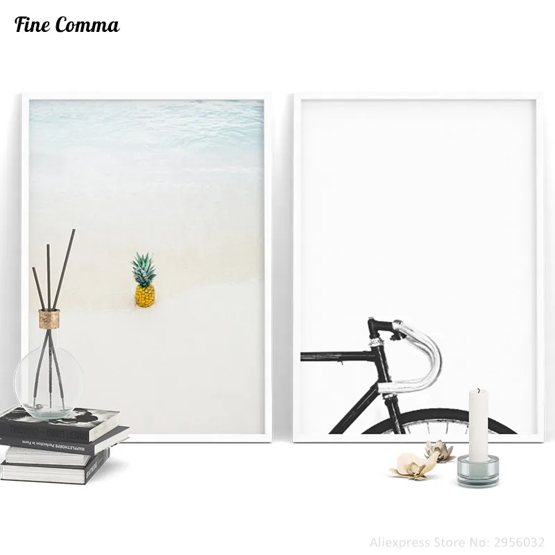 Велосипед ананас Скандинавское искусство скандинавский декор Декор плакаты и