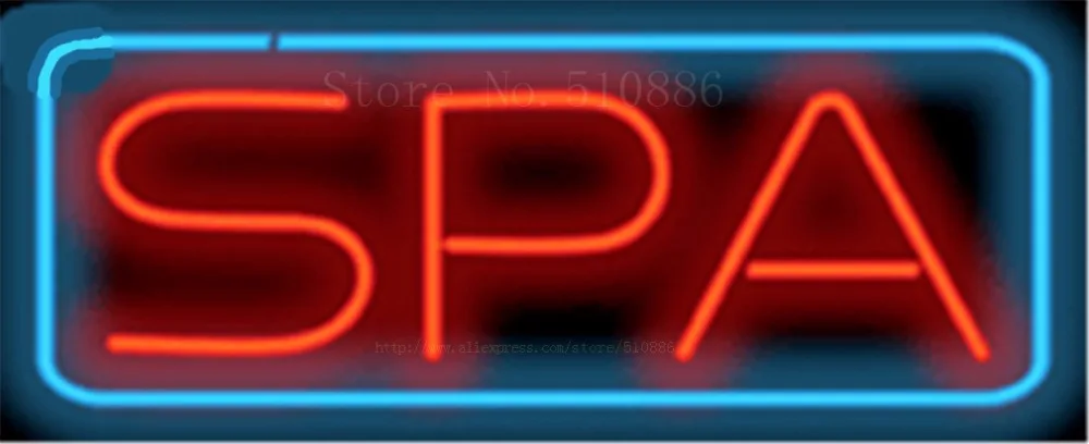 17*14 &quotSpa неоновая вывеска настоящий стеклянный пивной бар светильник для паба