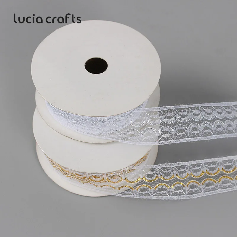 Lucia Crafts 10 ярдов 25 мм вышитая кружевная Лента ткань обшивка ленты швейная Сделай