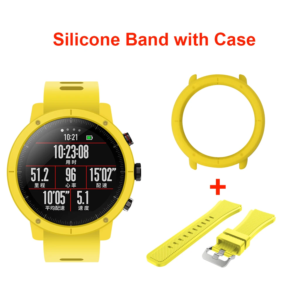 SIKAI 22 мм мягкий силиконовый ремешок для часов с защитным чехлом Huami Amazfit Stratos 2