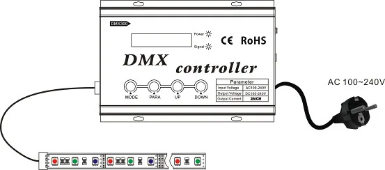 DMX300 AC110V-220V RGB DMX светодиодный декодер консоль контроллер Диммер для высокого напряжения RGB светодиодный неоновый светильник лента 1320 Вт 3CH x 2A