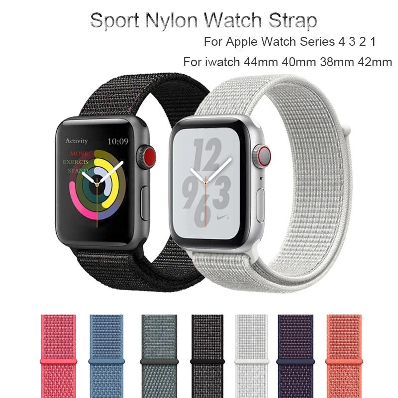 Нейлоновый сменный ремешок для apple watch band 4 44 мм 40 Мягкие Спортивные петли дышащие