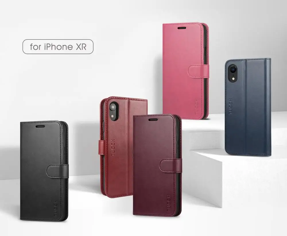 Чехол бумажник tuch для iPhone XR Folio Slim Case【RFID blocking】【беспроводной аккумулятор