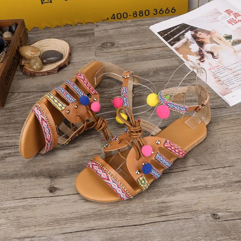 2019 женские босоножки женская летняя обувь богемные сандалии гладиаторы пляжные