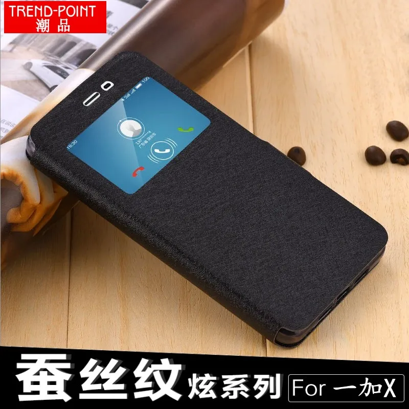 Кожаный чехол книжка для One Plus X 5 0 ''+ Внутренний мягкий силиконовый ТПУ Oneplus с