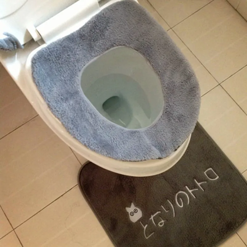 3 шт./компл. животных Стиль Тоторо Ванная комната Теплее Крышка для унитаза WC подушка для сидения рамки Аксессуары для ванной комнаты Набор сиденье для унитаза крышка коврик