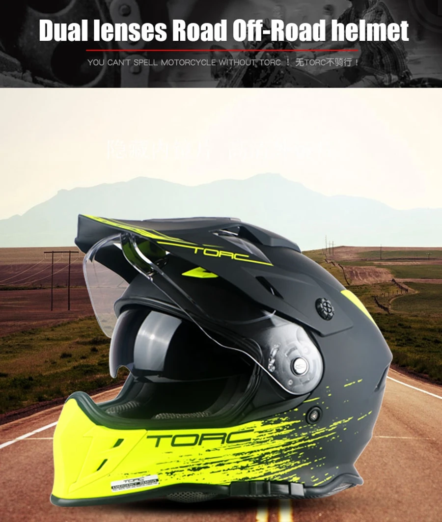 1 шт TORC Full Face DOT ECE Flip Up Racing Off-Road Capacete двойной козырек модульные мото шлемы мотоциклетный шлем