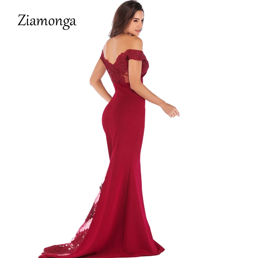 Ziamonga vestido de festa Розовый Черный Красный Русалка платье кружевной топ лиф тонкий
