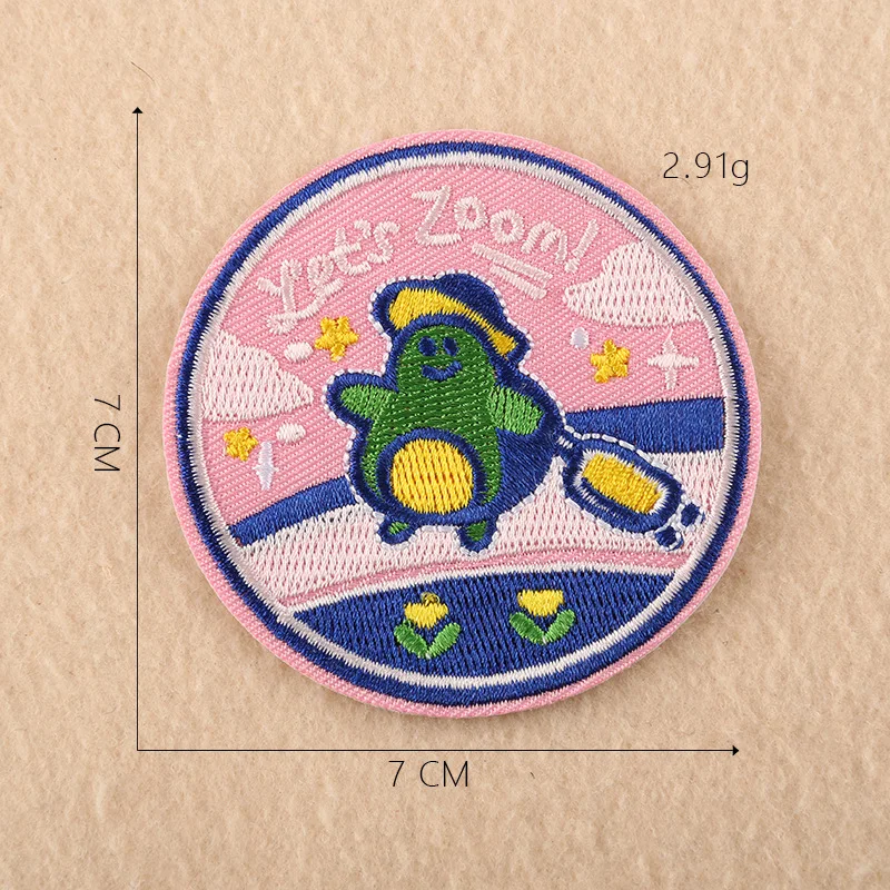 Cartoon Character Patch for Clothing Iron on Embroidered Sewing Applique Cute Sew on Fabric Badge DIY Apparel Accessories - Цвет: 2