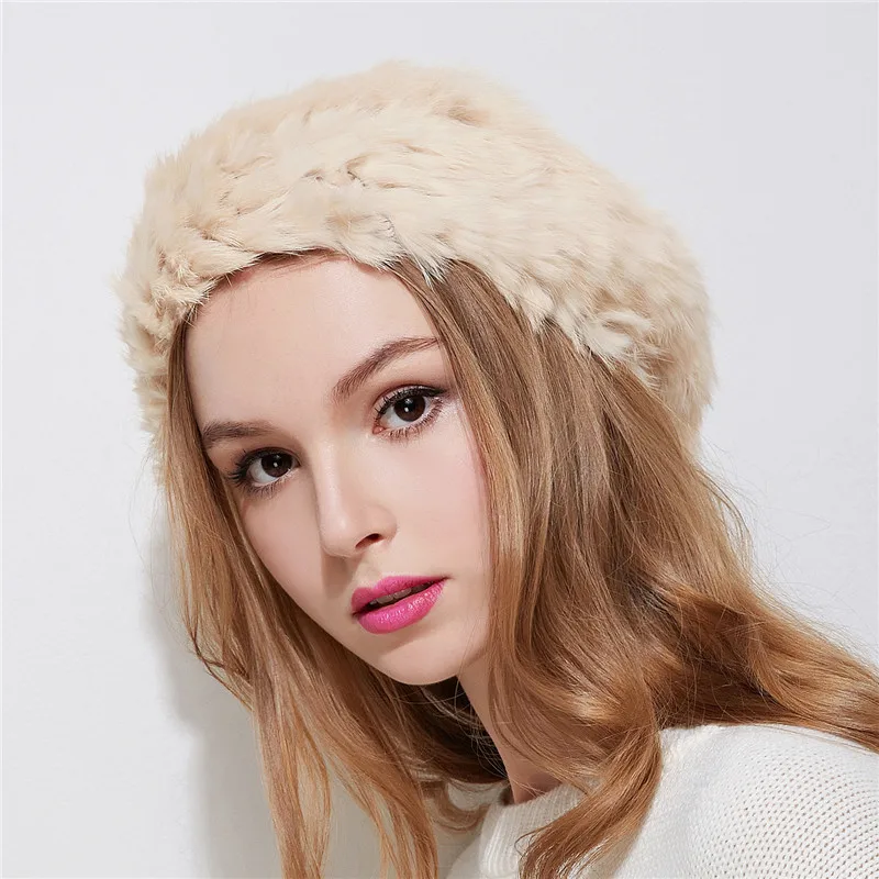 Xthree Модный зимний женский берет из кроличьего меха шапка для девочки теплые