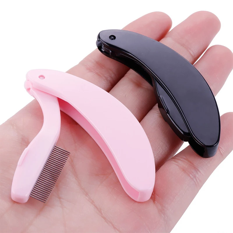 Профессиональная расческа для бровей 1 шт. черные и розовые зубцы из нержавеющей