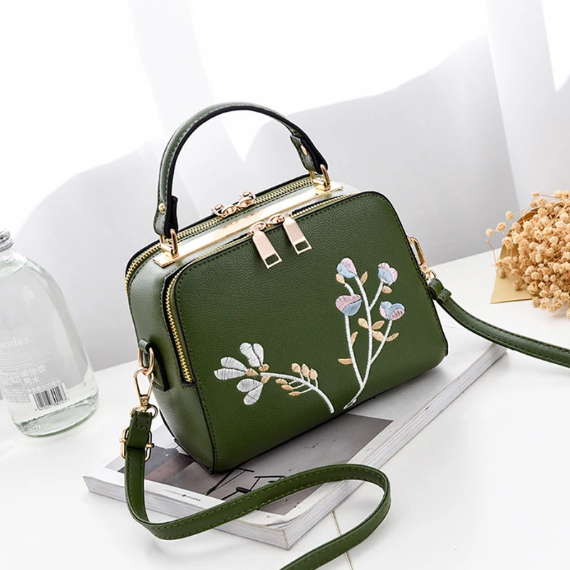 Кожаные сумки через плечо для женщин 2019 модная маленькая однотонная сумка на