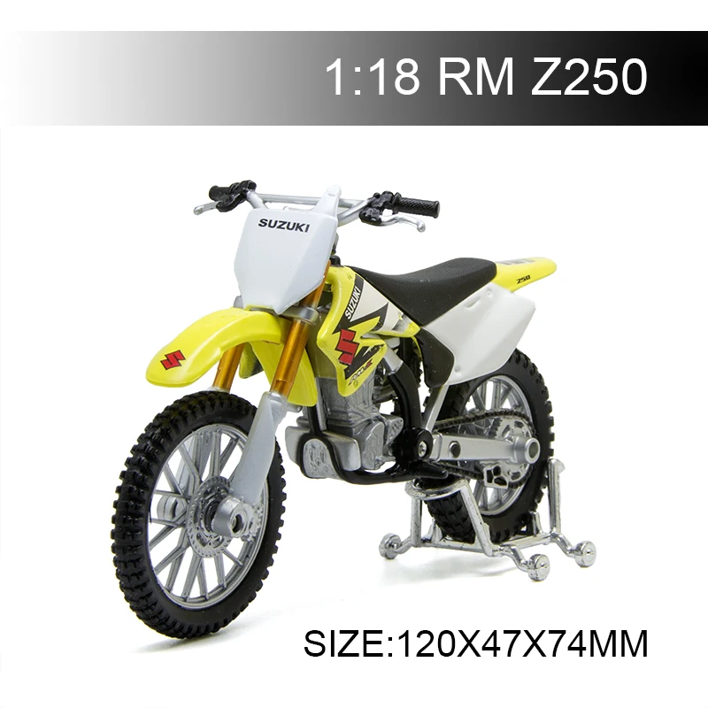 Модели мотоциклов Maisto 1:18 SUZUKI RMZ250 пластиковые миниатюрные Гоночные Игрушки для RM