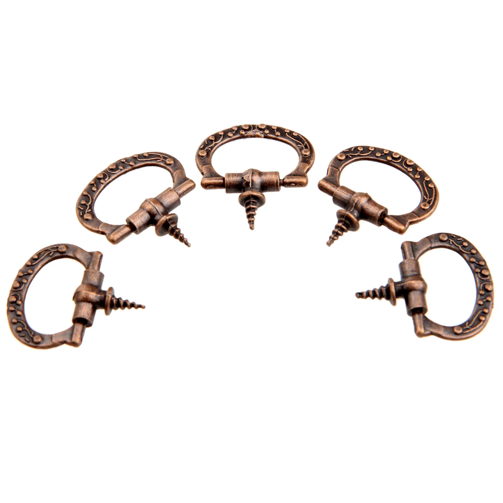 

10Pcs Antique Cabinet Furniture Knobs Jewelry Box Drawer Cupboard Pull Handles Self-Tapping Screw Handle Furniture Fittings