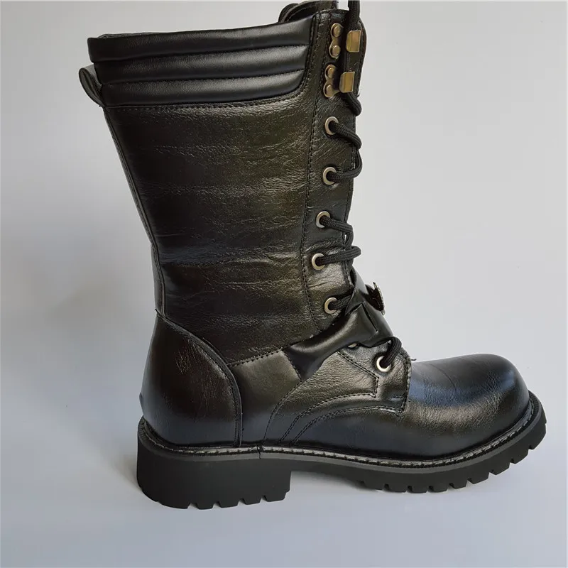 Ботинки мужские тактические высокие сапоги в стиле милитари винтажная зимняя