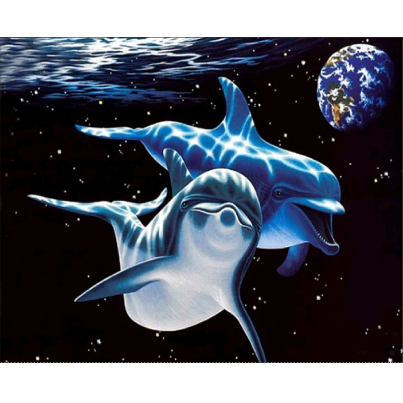 Dolphin picture diamond painting embroidery cross stitch mosaic home decoration |