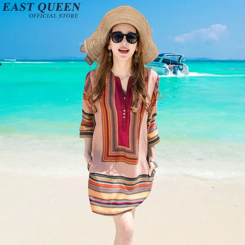 Женское пляжное платье в стиле бохо Пляжное Платье с вышивкой модель KK282 лето