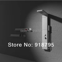 thermostatic solid surface stone shower panel wall mounted shower column body massage jets sprinkler rs0047
