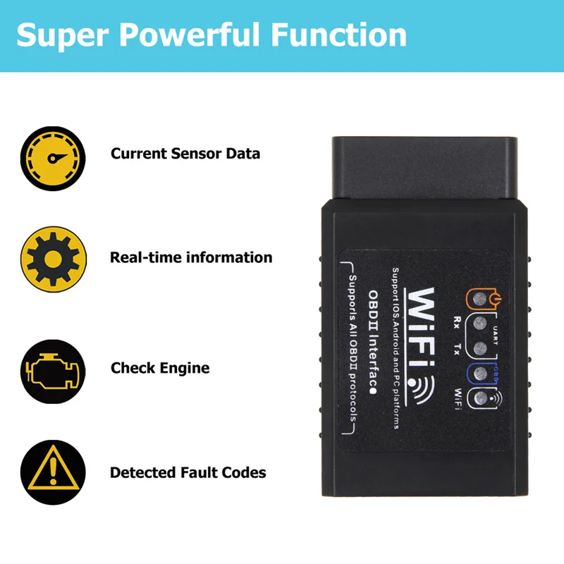 Автомобильный сканер Elm327 V1.5 Wifi OBD2 Диагностика автомобиля OBD 2 Elm 327 Wi Fi